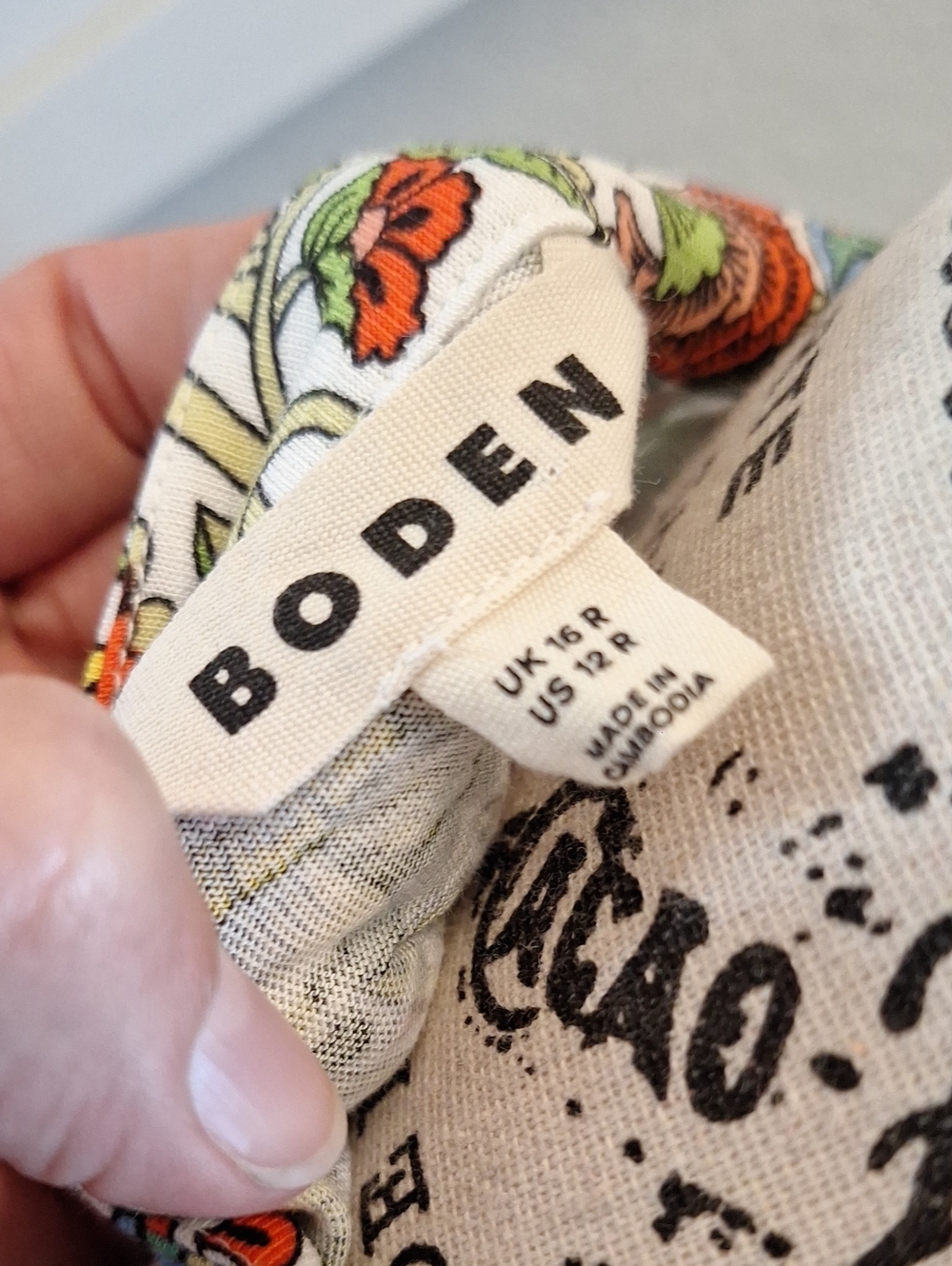 Boden Piper Fruit Print Short Sleeve Tiered Hem Cotton Blend Jersey Dress Sz 12 - Picture 7 of 14